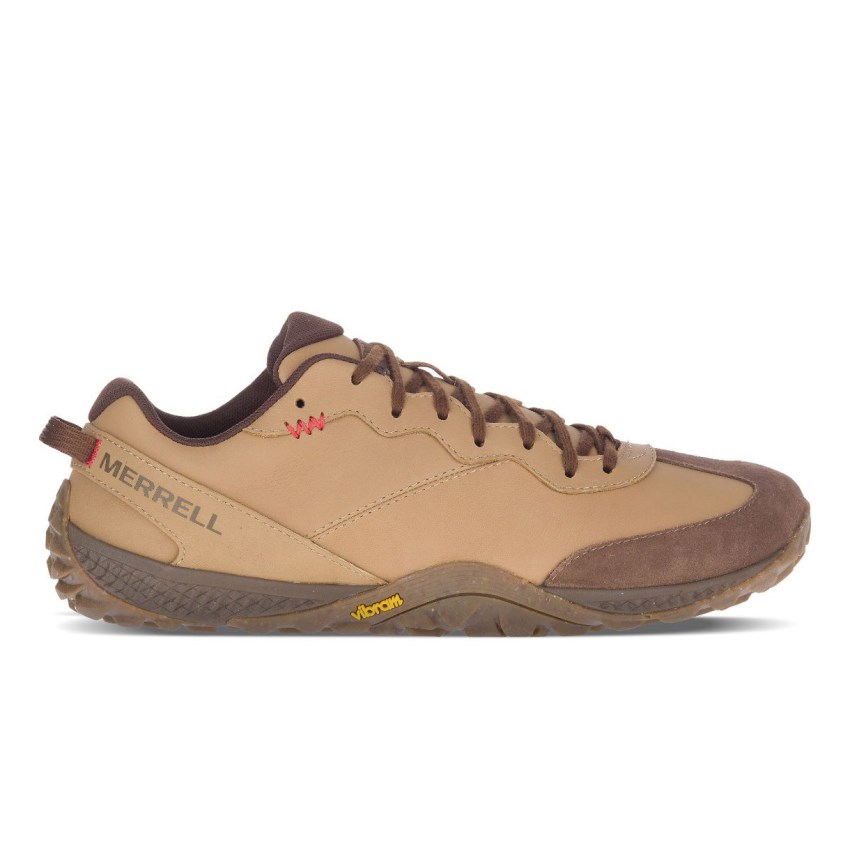 Chaussure Trail Merrell Glove 6 Leather Marron Clair Homme | B.O.TFLU